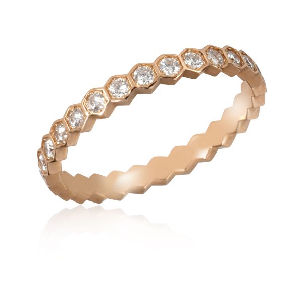 Rose Gold Band Chaumet Bee My Love Diamond Band in 18K Pink Gold 05 CTW