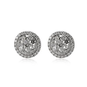 Halo Diamond Stud Earrings in 14K White Gold 150 CTW Maison Margiela Shoulder Bag Black