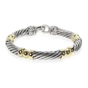 David Yurman Hinged Cable Bangle in 14K Yellow GoldSterling Silver Cart