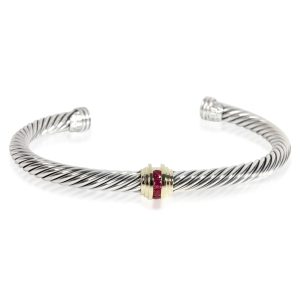 David Yurman Cable Rubelite Bangle in 14K Yellow GoldSterling Silver Louis Vuitton Batignolles Horizontal Shoulder Bag Monogram Brown