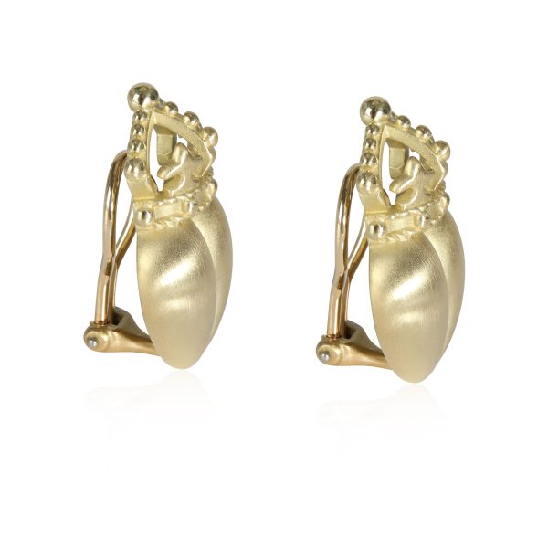 111475 sv e71a4e36 84b9 4afd 9413 9bff70c6a8b7 Kieselstein Cord Crown on Heart Earrings in 18K Yellow Gold