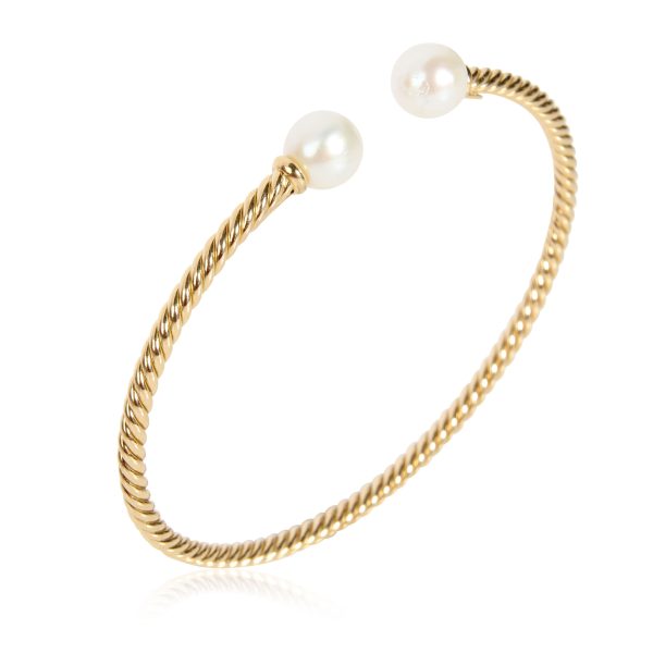 111492 pv David Yurman Solari Pearl Bangle in 18K Yellow Gold