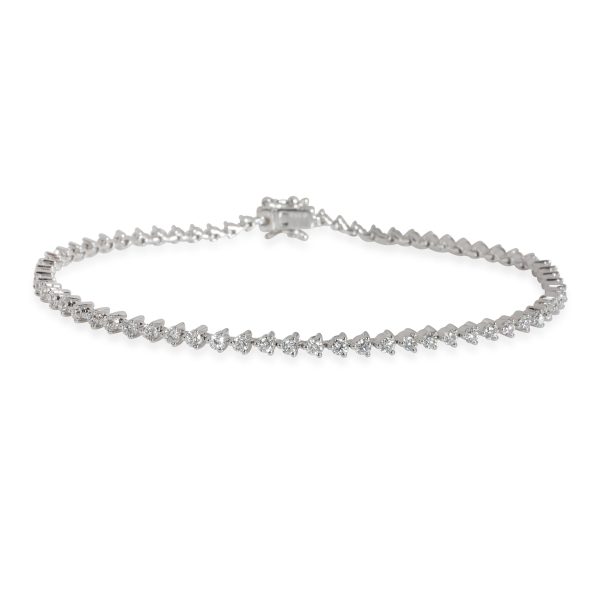 Three Prong Diamond Tennis Bracelet in 18K White Gold 168 CTW Three Prong Diamond Tennis Bracelet in 18K White Gold 168 CTW