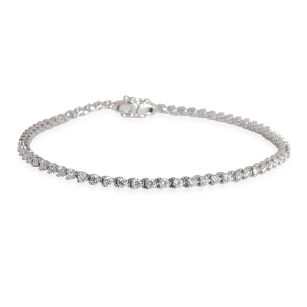 Three Prong Diamond Tennis Bracelet in 18K White Gold 191 CTW Three Prong Diamond Tennis Bracelet in 18K White Gold 191 CTW