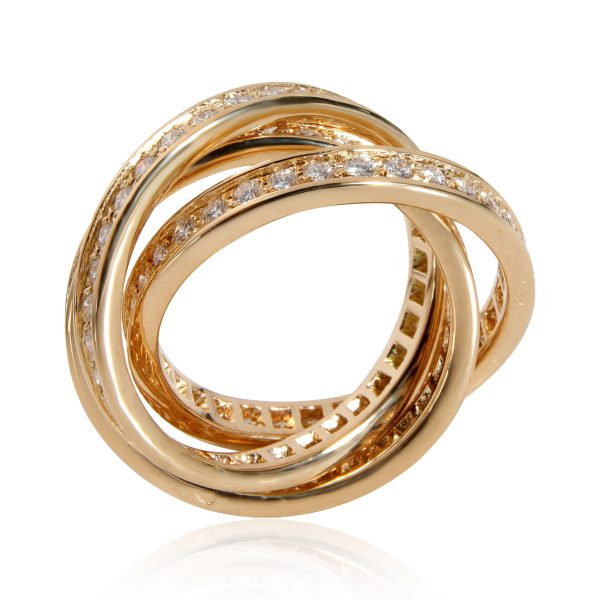 Ring Yellow Gold Cartier Trinity Diamond Ring in 18K Yellow Gold 15 CTW