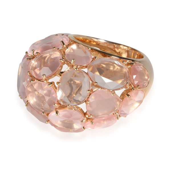 Rose Gold Fashion Ring Pomellato Capri Rose Quartz Ring in 18K Rose Gold