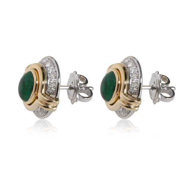 111583 sv 78170e9d e659 48ec bc52 c502be73c598 Harry Winston Jaques Timey Emerald Diamond Earrings in 18K Two Toned Gold