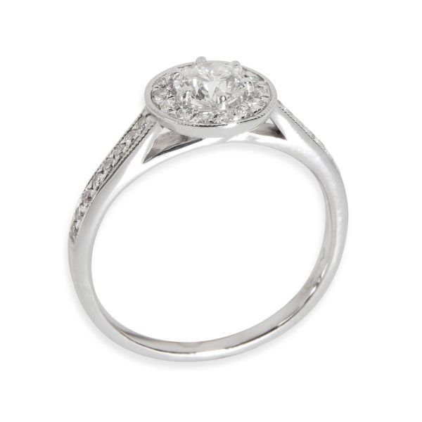 111639 av Halo Diamond Engagement Ring in Platinum F VVS1 05 CTW