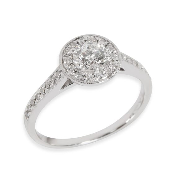 111639 pv Halo Diamond Engagement Ring in Platinum F VVS1 05 CTW