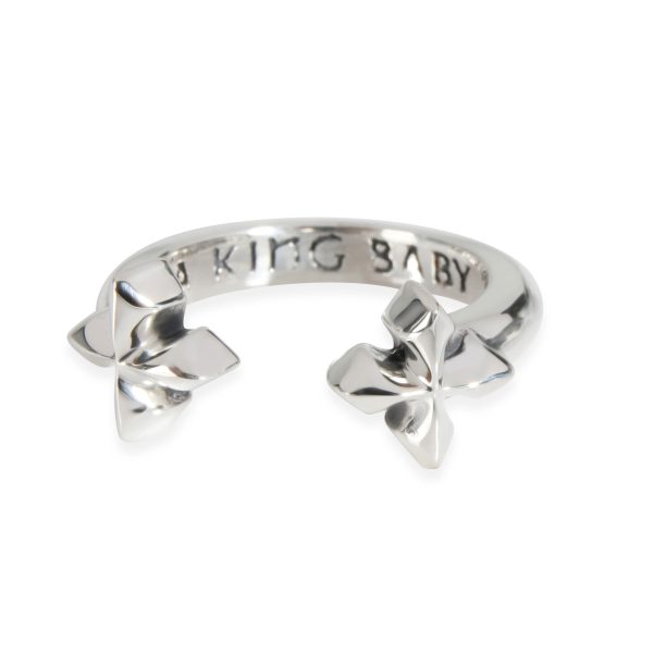 King Baby King Baby Open Cross Ring in Sterling Silver