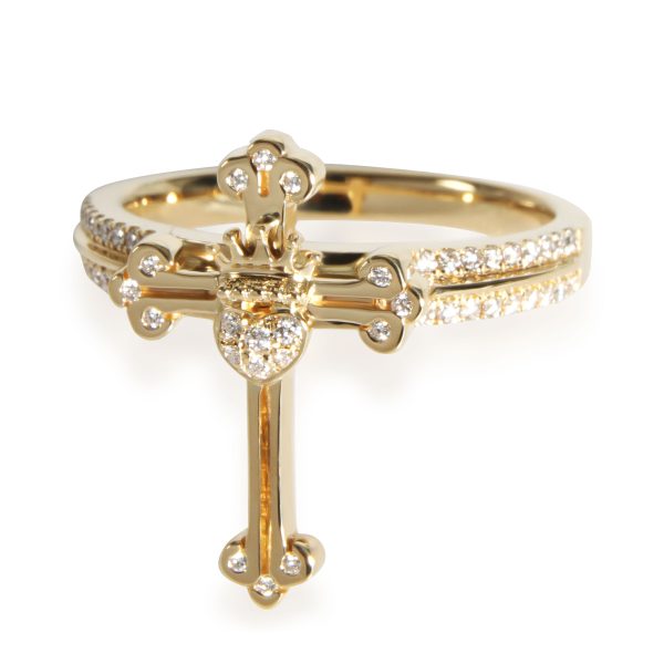 King Baby Diamond Cross Crowned Heart Ring in 18K Yellow Gold King Baby Diamond Cross Crowned Heart Ring in 18K Yellow Gold