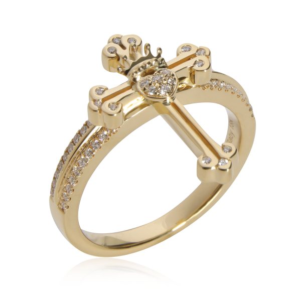 111658 pv 95973c8d 302d 4a63 ad65 765d90e66bbd King Baby Diamond Cross Crowned Heart Ring in 18K Yellow Gold