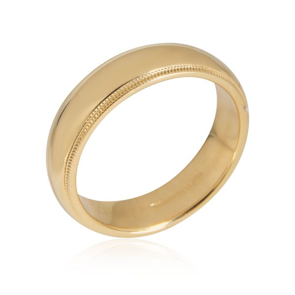 Yellow Gold Wedding Band Tiffany Co Classic Milgrain Wedding Band in 18K Yellow Gold