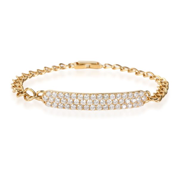 Pave Diamond ID Bracelet in 18K Yellow Gold 244 Ctw Pave Diamond ID Bracelet in 18K Yellow Gold 244 Ctw