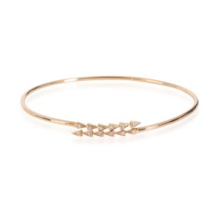 Flexible Arrow Open Ended Bangle With Diamonds in 18K Rose Gold 006 Ctw Louis Vuitton Zippy Coin Purse Blue