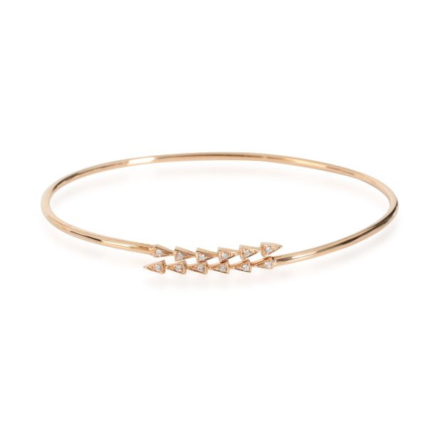 Flexible Arrow Open Ended Bangle With Diamonds in 18K Rose Gold 006 Ctw Flexible Arrow Open Ended Bangle With Diamonds in 18K Rose Gold 006 Ctw