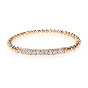 Pave Diamond Stretchy Bead Bracelet in 14K Rose Gold 111 Ctw Cart