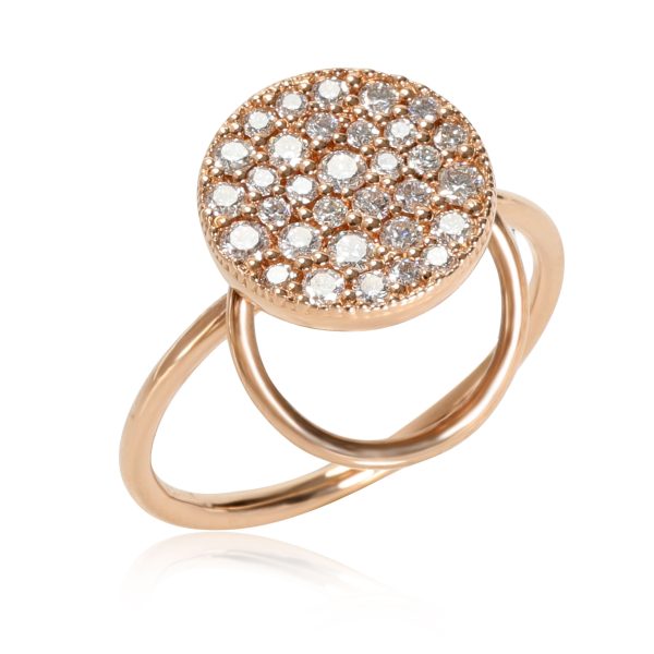 Pave Diamond Disc Ring in 18K Rose Gold 042 CTW Pave Diamond Disc Ring in 18K Rose Gold 042 CTW