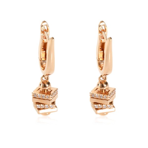 Diamond Leverback Cube Earrings in 18K Rose Gold 019 CTW Diamond Leverback Cube Earrings in 18K Rose Gold 019 CTW