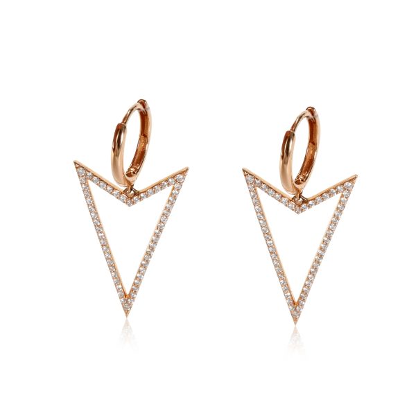 Triangle Drop Diamond Earrings in 18K Rose Gold 040 CTW Triangle Drop Diamond Earrings in 18K Rose Gold 040 CTW