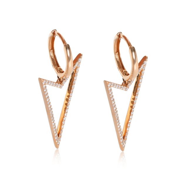 111708 sv Triangle Drop Diamond Earrings in 18K Rose Gold 040 CTW