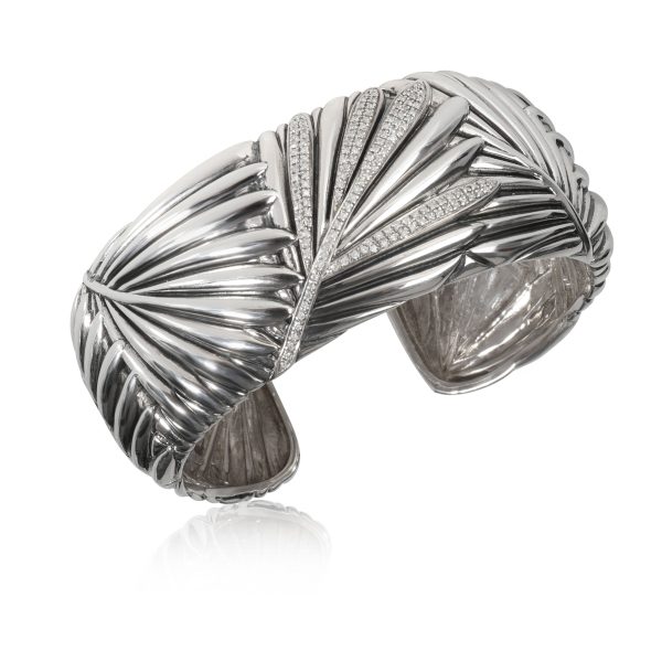 111738 av Effy Palm Frond Diamond Cuff in Sterling Silver 056 CTW