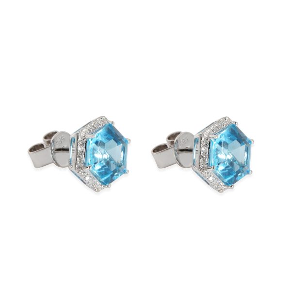 111752 sv fc0511c0 8a3d 476d 93da 03b8e0d049a9 Effy Hexagon Blue Topaz Diamond Earring in 14K White Gold Blue 016 CTW