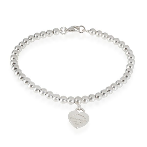 Return to Tiffany Heart Charm Bead Bracelet in Sterling Silver Return to Tiffany Heart Charm Bead Bracelet in Sterling Silver