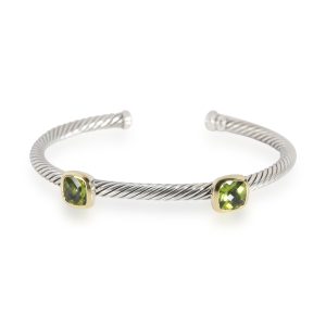 David Yurman Cable Peridot Bangle in 18K Yellow GoldSterling Silver Prada Leather Mini Boston Bag Champagne Gold