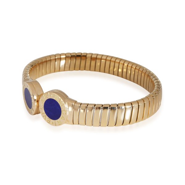 111860 sv Bulgari Tubogas Lapis Lazuli Cuff in 18K Yellow Gold