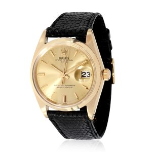 Rolex Date 1500 Mens Watch in 9kt Yellow Gold Saint Laurent City Belt Bag Silver Hardware Leather Body Bag Black