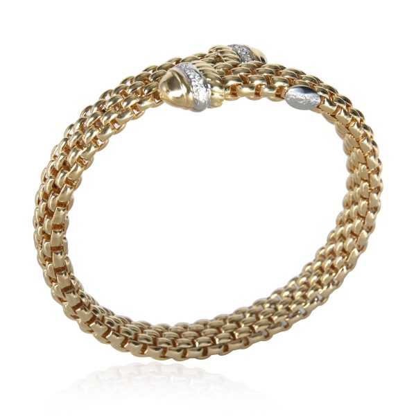 111877 pv FOPE Woven Diamond Open Cuff in 18K Yellow Gold 033 CTW