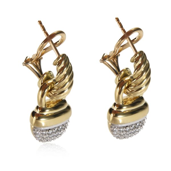 112000 sv 1bfca670 9c42 467a b969 61a0ec37a3ac David Yurman Cable Diamond Acorn Drop Earring in 18K Yellow Gold 064 CTW