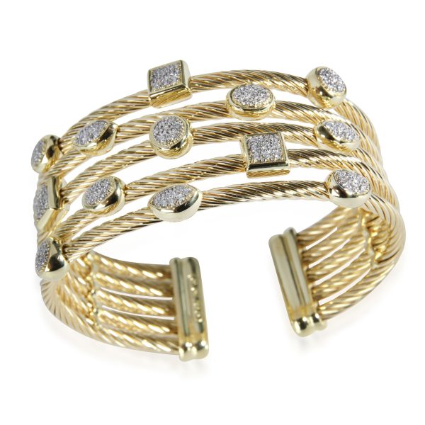 112001 av David Yurman Confetti Diamond Cuff in 18K Yellow Gold 055 CTW