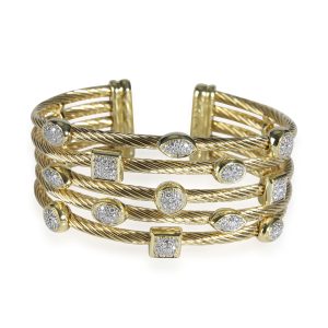 David Yurman Confetti Diamond Cuff in 18K Yellow Gold 055 CTW Kismet Evil Eye Single Earring With Black Diamonds in 14k Rose Gold 01 CTW