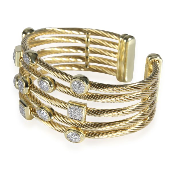 112001 sv David Yurman Confetti Diamond Cuff in 18K Yellow Gold 055 CTW