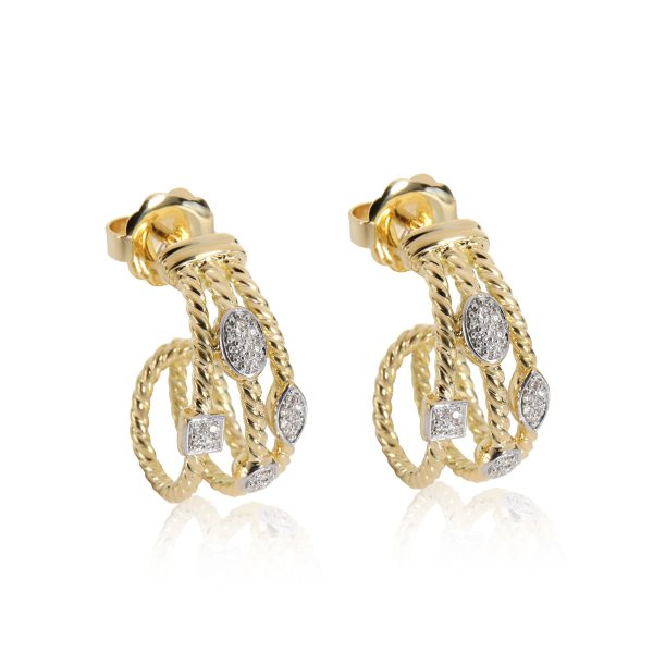 David Yurman Confetti Diamond Hoop Earrings in 18K Yellow Gold 015 Ctw David Yurman Confetti Diamond Hoop Earrings in 18K Yellow Gold 015 Ctw