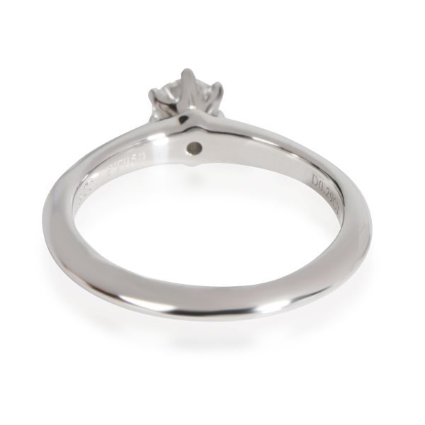 Platinum Solitaire Ring Tiffany Co Diamond Engagement Ring in Platinum Platinum G VS1 029 CTW