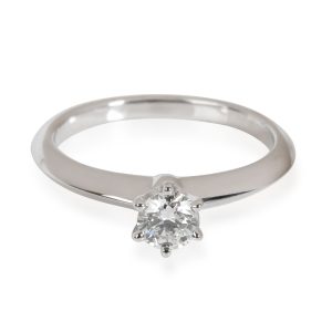 Rings Tiffany Co Solitaire Diamond Engagement Ring in Platinum 082 CTW