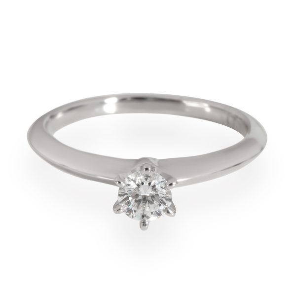 Rings Tiffany Co Diamond Solitaire Engagement Ring in Platinum G VS1 025 CT