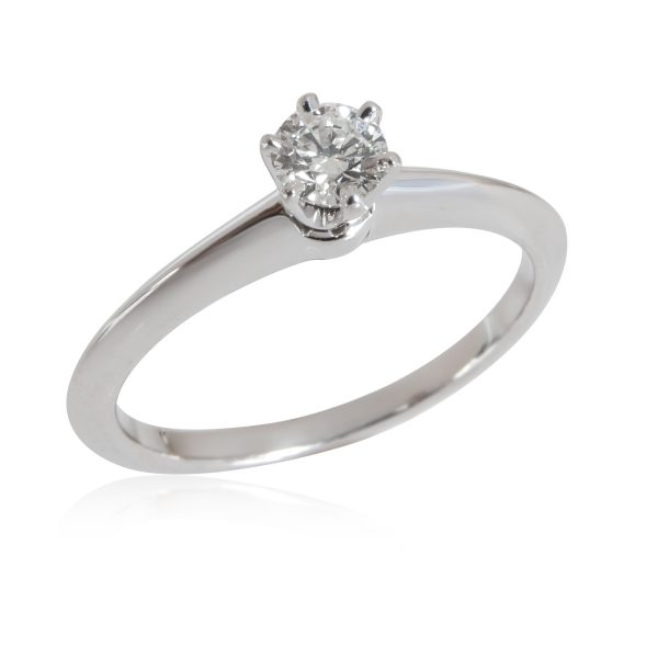 Platinum Solitaire Ring Tiffany Co Diamond Solitaire Ring in Platinum Platinum E VVS1 025 CTW