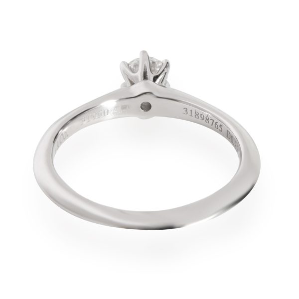 112119 bv Tiffany Co Solitaire Diamond Engagement Ring in Platinum G VS1 025 CT