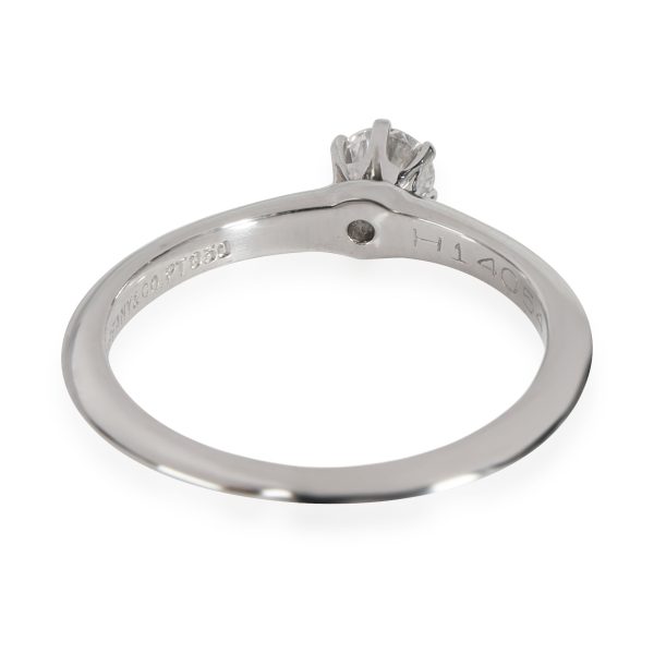 112121 bv Tiffany Co Solitaire Diamond Engagement Ring in Platinum G VS1 022 CTW