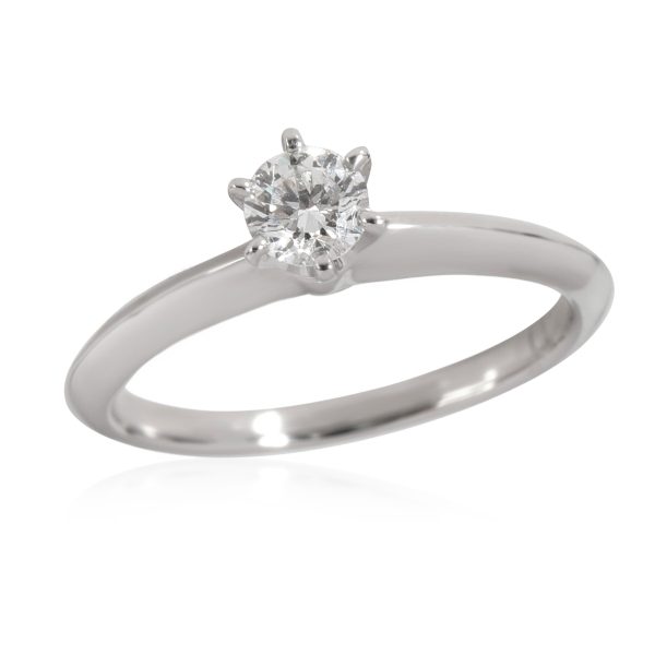 112121 pv Tiffany Co Solitaire Diamond Engagement Ring in Platinum G VS1 022 CTW