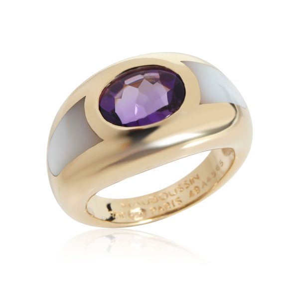 Mauboussin Ring with Amethyst Mother Of Pearl in 18k Yellow Gold Mauboussin Ring with Amethyst Mother Of Pearl in 18k Yellow Gold