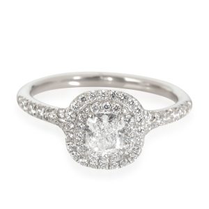 Tiffany Co Soleste Diamond Engagement Ring in Platinum D VVS2 082 CTW Balenciaga Camera Bag Shoulder Bag Brown Coated Canvas