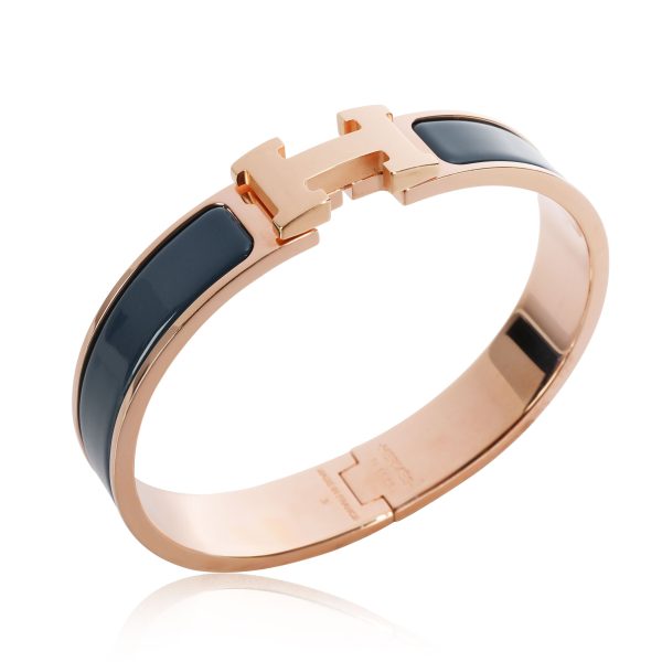 112201 pv 742fcc1b d43a 4212 8cad 34a44b74d3ee Hermès Clic H Ardoise Rose Gold Plated Bangle