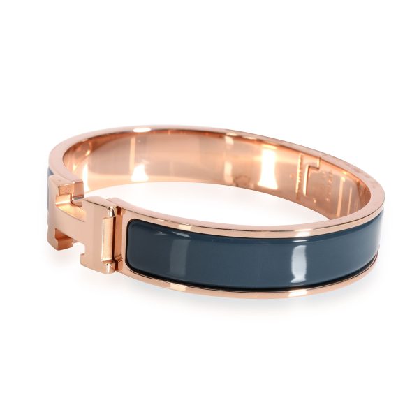 112201 sv 459439ba 94aa 41fc a058 98627c694ef8 Hermès Clic H Ardoise Rose Gold Plated Bangle