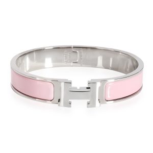 Hermès Clic H Rose Nacarat Palladium Plated Bangle Gucci Gg Handbag Beige White