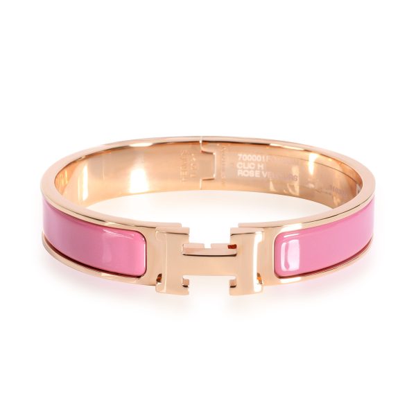 Hermes Clic H Rose Velours Rose Gold Plated Bracelet Size GM Hermes Clic H Rose Velours Rose Gold Plated Bracelet Size GM